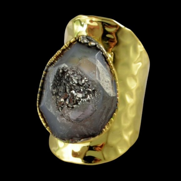 Gunmetal Titanium Drusy Ring - Picture 5 of 6